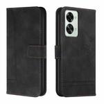 For OnePlus Nord 2T Retro Skin Feel Horizontal Flip Leather Phone Case(Black)