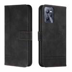 For Realme C35 Retro Skin Feel Horizontal Flip Leather Phone Case(Black)