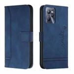 For Realme C35 Retro Skin Feel Horizontal Flip Leather Phone Case(Blue)