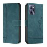 For Realme C35 Retro Skin Feel Horizontal Flip Leather Phone Case(Army Green)