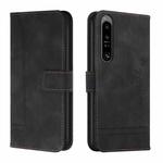 For Sony Xperia 1 IV Retro Skin Feel Horizontal Flip Leather Phone Case(Black)