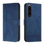 For Sony Xperia 1 IV Retro Skin Feel Horizontal Flip Leather Phone Case(Blue)