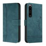 For Sony Xperia 1 IV Retro Skin Feel Horizontal Flip Leather Phone Case(Army Green)