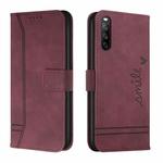 For Sony Xperia 10 IV Retro Skin Feel Horizontal Flip Leather Phone Case(Wine Red)
