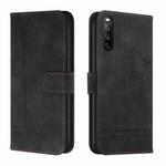 For Sony Xperia 10 IV Retro Skin Feel Horizontal Flip Leather Phone Case(Black)