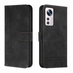 For Xiaomi 12 Retro Skin Feel Horizontal Flip Leather Phone Case(Black)