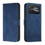 For Xiaomi Poco C40 Retro Skin Feel Horizontal Flip Leather Phone Case(Blue)