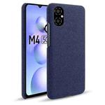 For Xiaomi Poco M4 5G Cloth Coated Hard Plastic Phone Case(Blue)