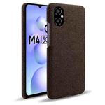 For Xiaomi Poco M4 5G Cloth Coated Hard Plastic Phone Case(Brown)