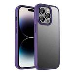 For iPhone 14 Pro Shadow Series Frosted Airbag Shockproof Phone Case(Purple)