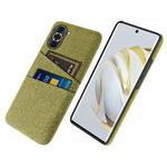 For Huawei nova 10 Pro Cloth Coated Hard Plastic Card Slots Phone Case(Yellow)