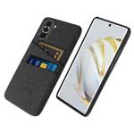 For Huawei nova 10 Cloth Coated Hard Plastic Card Slots Phone Case(Black)