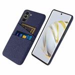 For Huawei nova 10 Cloth Coated Hard Plastic Card Slots Phone Case(Blue)
