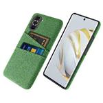 For Huawei nova 10 Cloth Coated Hard Plastic Card Slots Phone Case(Green)