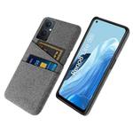 For OPPO Reno8 Lite Cloth Coated Hard Plastic Card Slots Phone Case(Grey)