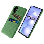 For Xiaomi Poco M4 5G Cloth Coated Hard Plastic Card Slots Phone Case(Green)