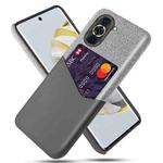 For Huawei nova 10 Pro Cloth Texture PC + PU Leather Back Cover Shockproof Case with Card Slot(Grey)