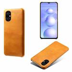 For Xiaomi Poco M4 5G Calf Texture PC + PU Phone Case(Orange)