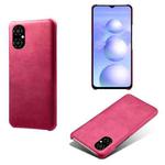 For Xiaomi Poco M4 5G Calf Texture PC + PU Phone Case(Rose Red)