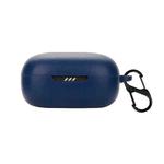 Silicone Bluetooth Earphone Case with Carabiner For JBL Live Pro 2(Dark Blue)
