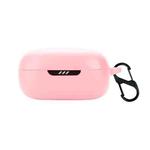 Silicone Bluetooth Earphone Case with Carabiner For JBL Live Pro 2(Pink)
