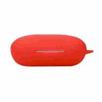 Pure Color Bluetooth Earphone Silicone Protective Case with Carabiner For Skullcandy Push Active(Red)