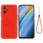 For OPPO K10 4G Pure Color Liquid Silicone Shockproof Full Coverage Phone Case(Red)