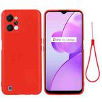 For Realme C31 4G Pure Color Liquid Silicone Shockproof Full Coverage Phone Case(Red)