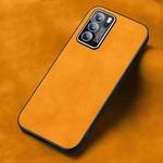 For OPPO Reno6 Pro Frosted Skin Feel Phone Case(Light Red Orange)