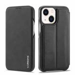 For iPhone 14 Plus LC.IMEEKE Hon Ancient Series Flip Leather Phone Case (Black)