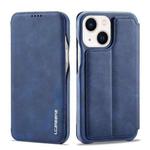 For iPhone 14 Plus LC.IMEEKE Hon Ancient Series Flip Leather Phone Case (Blue)