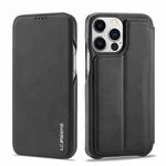 For iPhone 14 Pro LC.IMEEKE Hon Ancient Series Flip Leather Phone Case(Black)