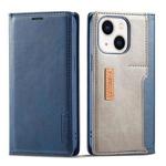 For iPhone 14 Plus LC.IMEEKE LC-001 Color Matching Frosted Leather Phone Case (Blue)