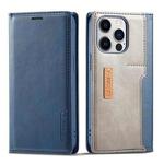 For iPhone 14 Pro LC.IMEEKE LC-001 Color Matching Frosted Leather Phone Case(Blue)