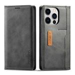 For iPhone 14 Pro LC.IMEEKE LC-001 Color Matching Frosted Leather Phone Case(Black)