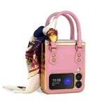 For Samsung Galaxy Z Flip3 5G GKK Handbag Design Leather + PC Phone Case(Pink)