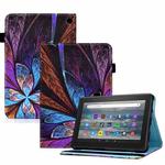 For Amazon Kindle Fire 7 2022 Colored Drawing Elastic Band Smart Leather Tablet Case(Colorful Flower)