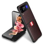 For Samsung Galaxy Z Flip4 5G GKK Litchi Texture Card Slot Phone Case(Brown)