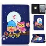 For Amazon Kindle Fire 7 2022 Electric Horizontal Flat Painted Leather Tablet Case(Couple Owls)