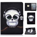 For Amazon Kindle Fire 7 2022 Electric Horizontal Flat Painted Leather Tablet Case(White Owl)