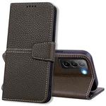 For Samsung Galaxy S21+ 5G Litchi RFID Leather Phone Case(Khaki)