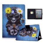 For Amazon Kindle Fire 7 2022 Electric Pressed Smart Leather Tablet Case(Chimpanzee)