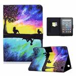 For Amazon Kindle Fire 7 2022 Electric Pressed Smart Leather Tablet Case(Starry Sky Reflection)
