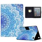 For Amazon Kindle Fire 7 2022 Electric Pressed Smart Leather Tablet Case(Green Flower)