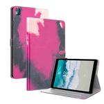 For Nokia T10 Watercolor Pattern Flip Leather Tablet Case(Berry Color)