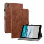 For Nokia T10 Tiger Pattern PU Tablet Case(Brown)