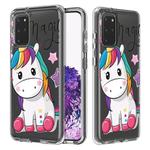 For Galaxy S20+ 2 In 1 PC + TPU Card Pattern Transparent Protective Case(Star Unicorn)