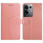 For OPPO Reno8 Pro+ / Reno8 Pro HT01 Y-shaped Pattern Flip Leather Phone Case(Pink)