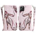 For Infinix Hot 11 2022 3D Colored Horizontal Flip Leather Phone Case(Butterfly High-heeled)