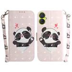 For Tecno Spark 9 Pro 3D Colored Horizontal Flip Leather Phone Case(Heart Panda)